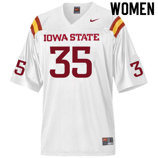 Iowa State Cyclones Women's #35 Tyler Moen Nike NCAA Authentic White College Stitched Football Jersey IR42L61TY